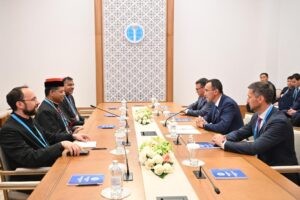 Председатель Сената Парламента Республики Казахстан и Руководитель Секретариата Съезда Маулен Ашимбаев провёл встречу с Префектом Дикастерии по межрелигиозному диалогу Святого Престола Кардиналом Джорджем Джейкобом Кувакадом.